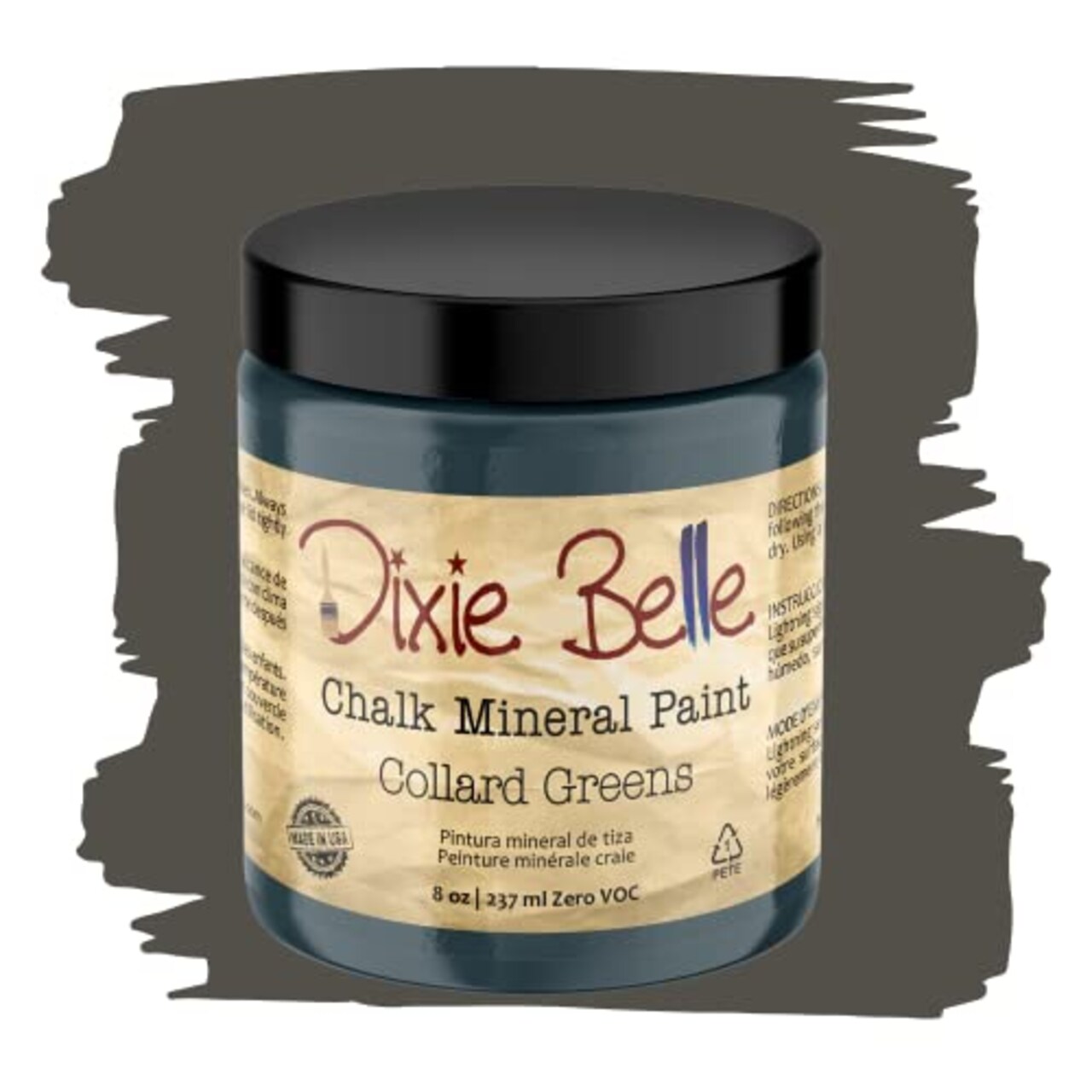 Chalk Finish Furniture Paint | Collard Greens (8 Fl Oz) | Matte Deep Green Chic Chalk Mineral Paint | DIY Furniture Paint | Made in the USA